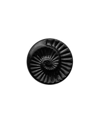 polyamide button round shape fossil look with shank - Size: 15mm - Color: black - Art.No.: 281328