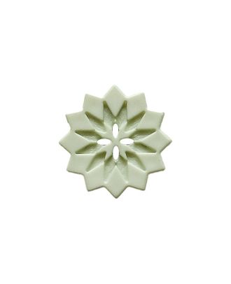 polyamide button star-shaped with 2 holes - Size: 18mm - Color: light green - Art.No.: 314122
