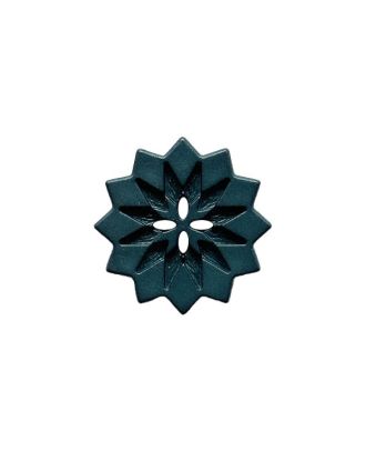 polyamide button star-shaped with 2 holes - Size: 18mm - Color: dark green - Art.No.: 314123