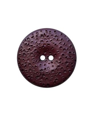 polyamide button round shape structured surface with 2 holes - Size: 28mm - Color: brown - Art.No.: 385107