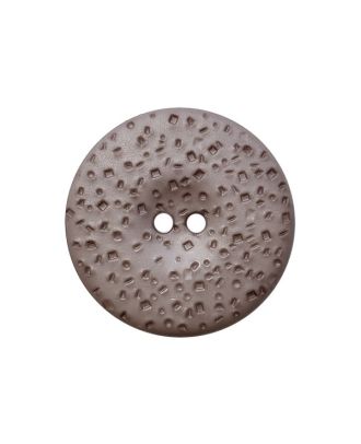 polyamide button round shape structured surface with 2 holes - Size: 28mm - Color: brown - Art.No.: 385108