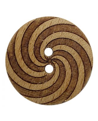 wood button round shape with pattern and 2 holes  - Size: 18mm - Color: braun - Art.No.: 281217
