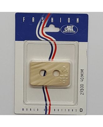 1 buttons on recyclable card polyamide button, rectangular, 2 holes - Size: 40mm - Color: beige - Art.No.: 29300