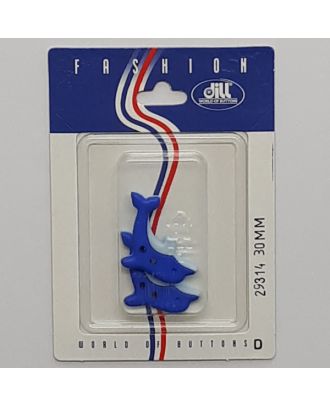 2 buttons on recyclable card novelty button, dolphin, - Size: 30mm - Color: blue - Art.No.: 29314