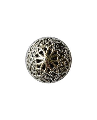 Full metal button with shank - Size: 14mm - Color: antique silver - Art.No. 241280