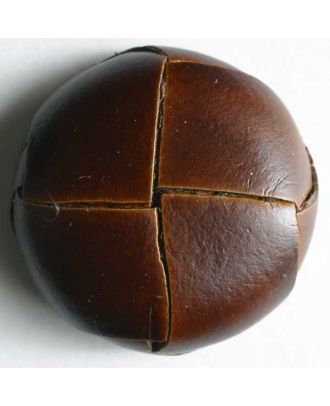 Genuine leather button - Size: 28mm - Color: brown - Art.No. 430036
